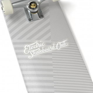 Electric Skateboard Club Sticker White